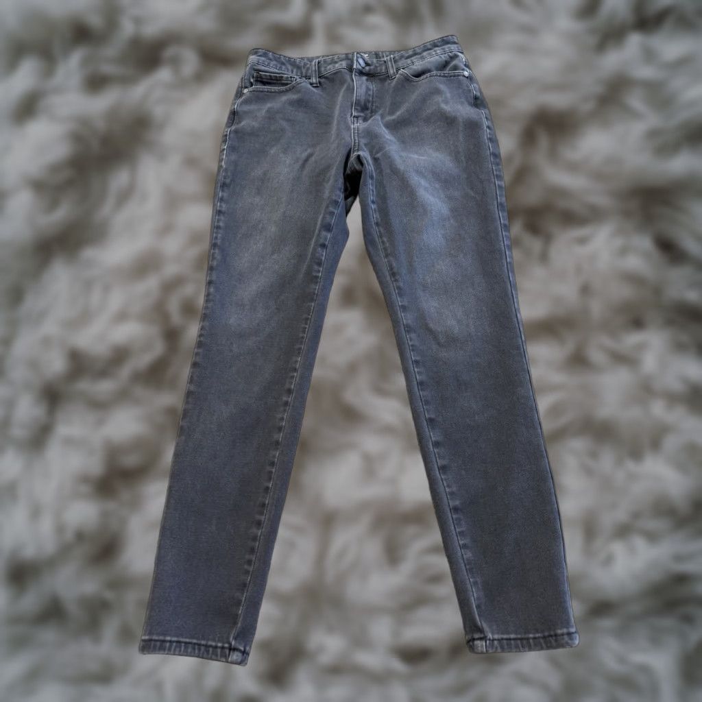 Denime Judy Blue Jeans Women's Size 5 Skinny Denim Stretch 5-Pocket Zip Mid Rise Charcoal Blue Gray Slim Regular Machine Washable Size 27" / US 4 / IT 40 - 1 Thumbnail