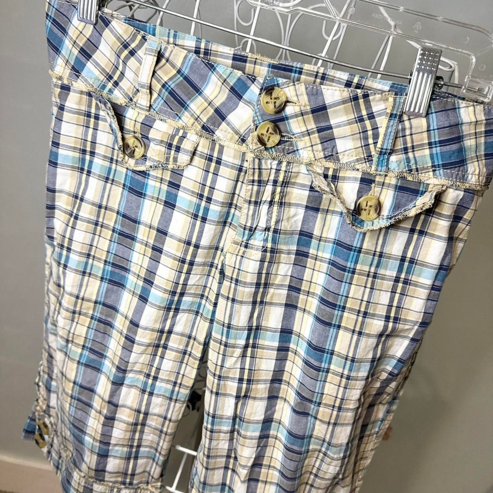 Other vintage y2k ultra low rise plaid shorts with cute buttons Size 30" / US 8 / IT 44 - 3 Thumbnail