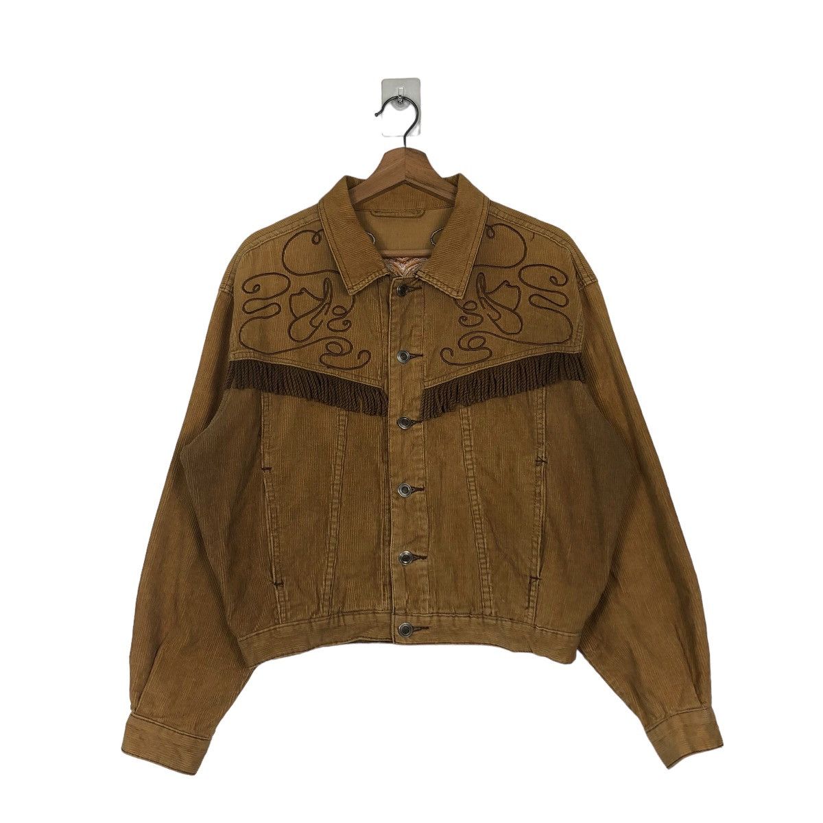 Japanese Brand 🔥Cropped Cowboy Jacket Corduroy Biker Wear Size US M / EU 48-50 / 2 - 1 Thumbnail