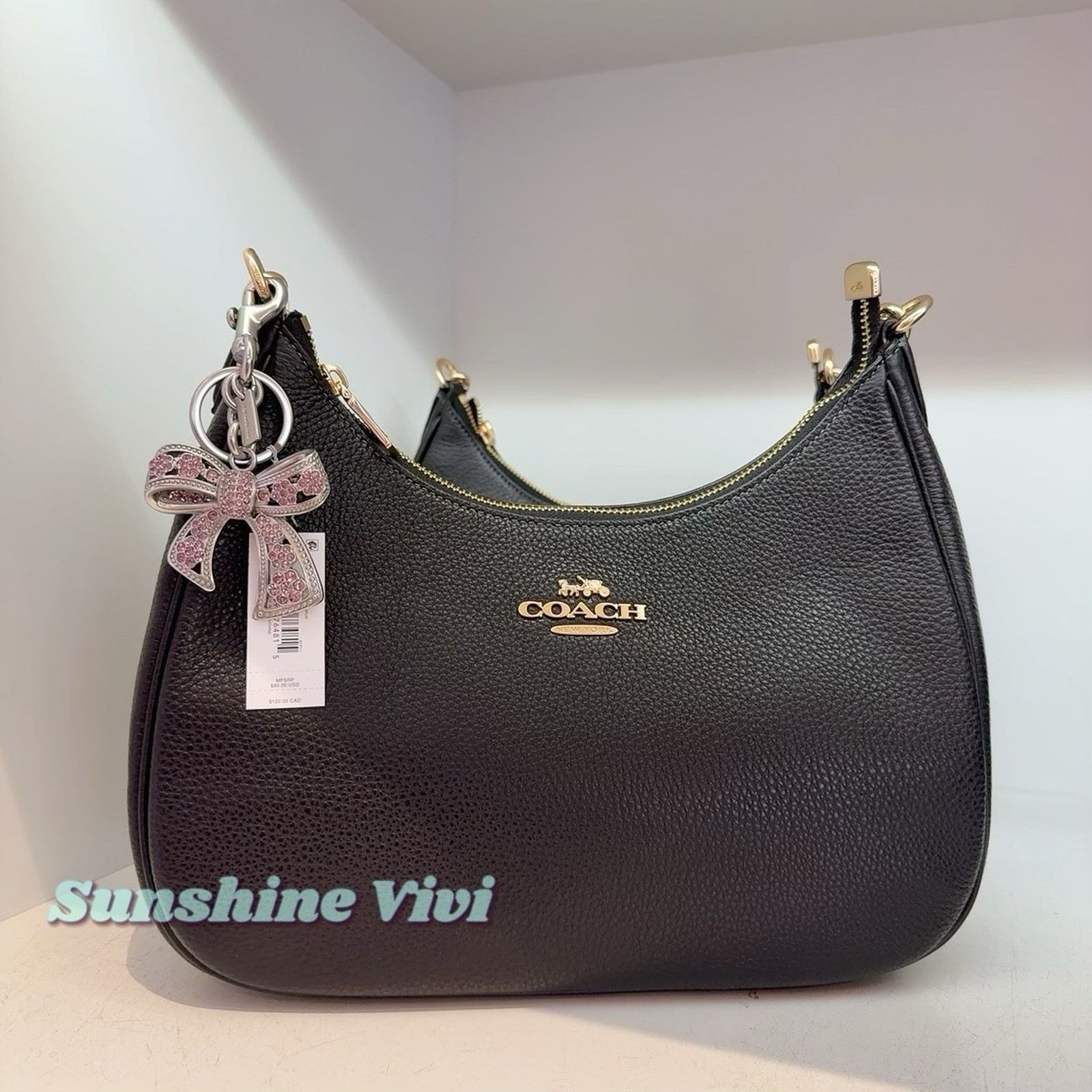 Coach NWT Bundle Coach Bow Bag Charm CAX72 & CV935 Teri Hobo Bag Size ONE SIZE - 2 Thumbnail