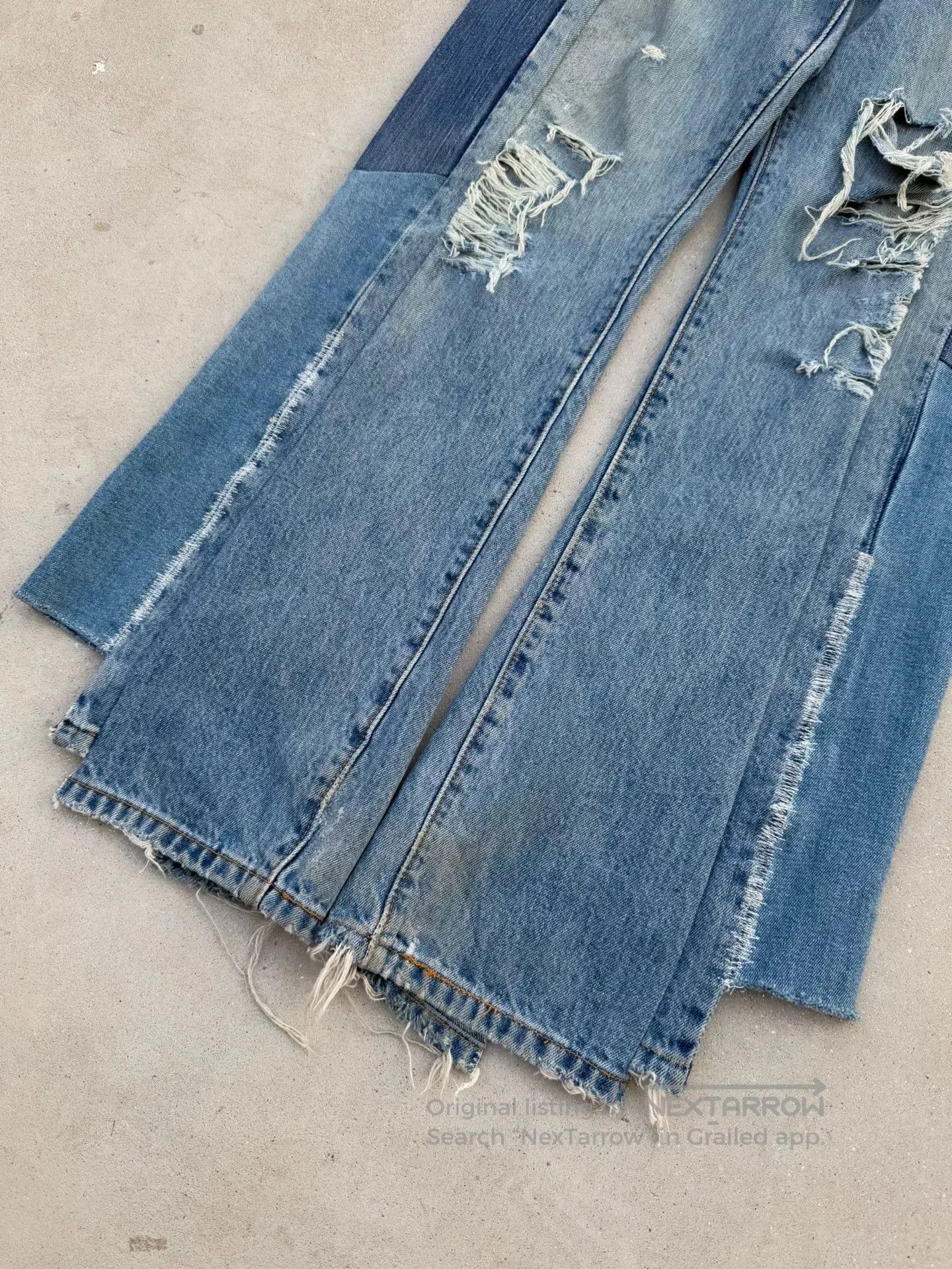 Vintage Vintage Remake Levis Deconstructed Flare Jeans. Size US 32 / EU 48 - 2 Thumbnail
