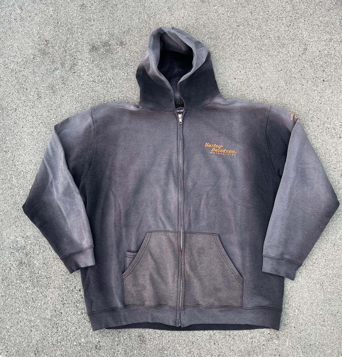 Harley Davidson Vintage Harley Davidson Zip Hoodie Sweatshirt Jacket Fade Size US XL / EU 56 / 4 - 8 Thumbnail