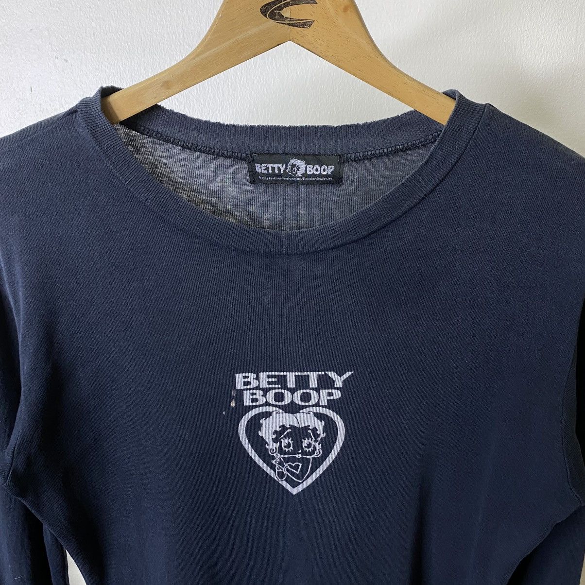 Cartoon Network Vintage 1990s Betty Boop Overprint Faded LS T Shirt Size US XS / EU 42 / 0 - 8 Thumbnail