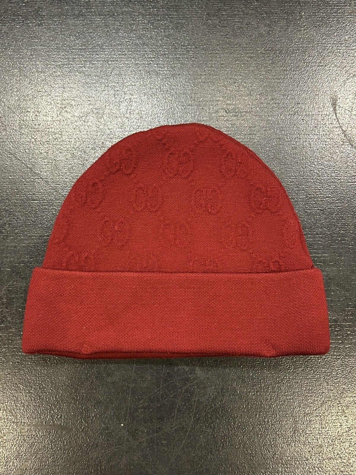 Gucci Gucci Monogram Beanie - Burgundy Size ONE SIZE - 1 Thumbnail