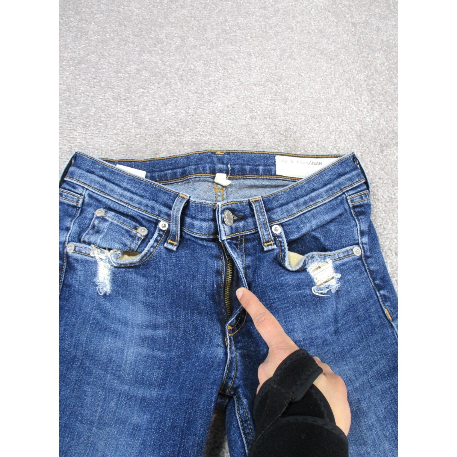 Rag & Bone VINTAGE Rag & Bone Jeans Womens 25 Skinny Low Rise Dark Wash Denim Zipper 90s Girls Size 42" / US 20 - 3 Thumbnail