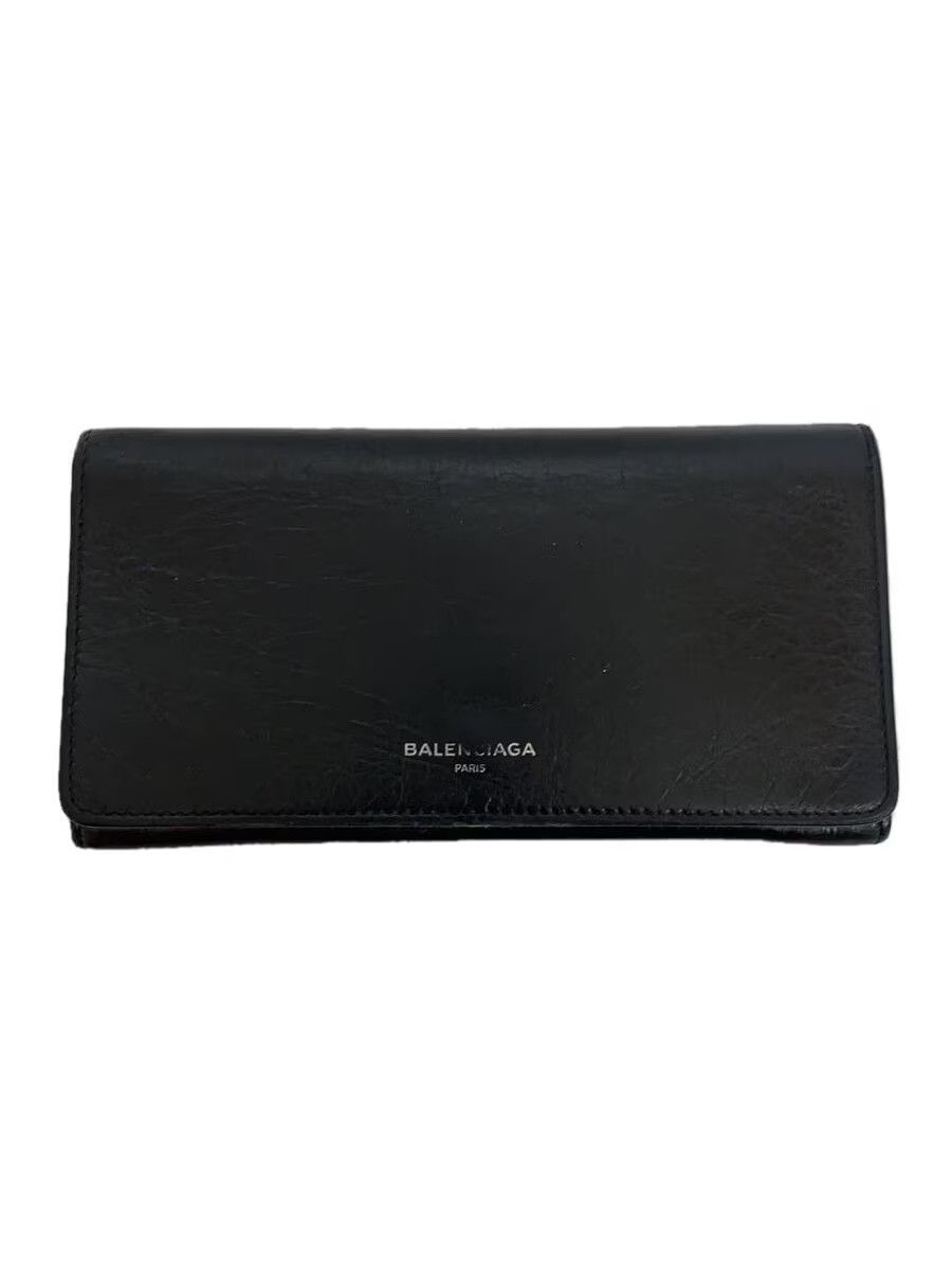 Balenciaga Balenciaga Leather Long Wallet Black Size ONE SIZE - 1 Thumbnail