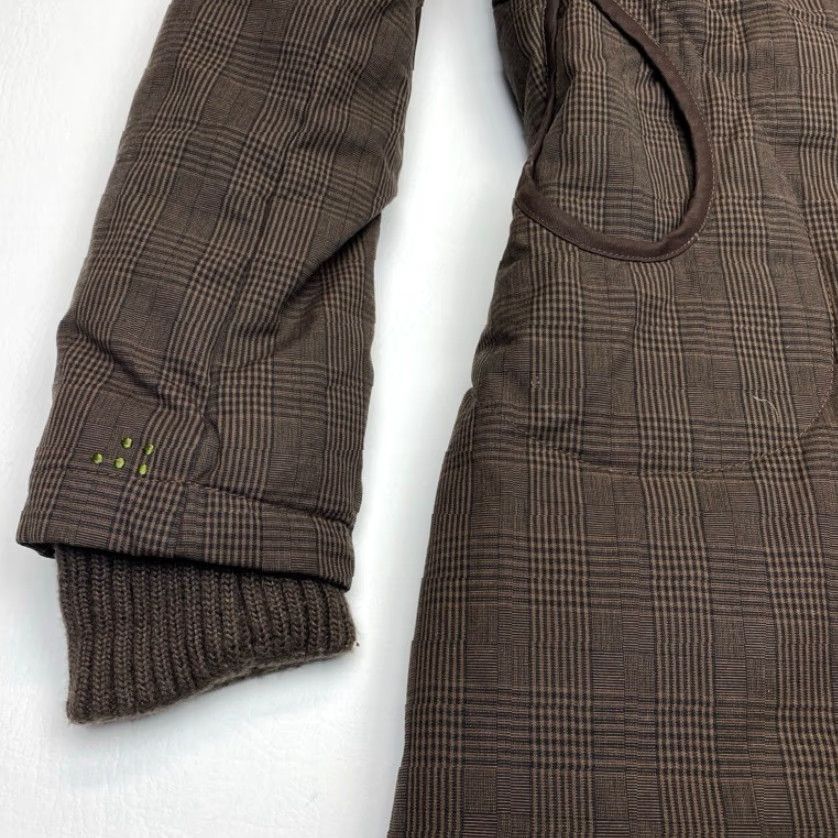 Vintage Soia & Kyo Down Coat Women’s P/S Brown Plaid Removable Hood Pockets 7908 Size S / US 4 / IT 40 - 3 Thumbnail