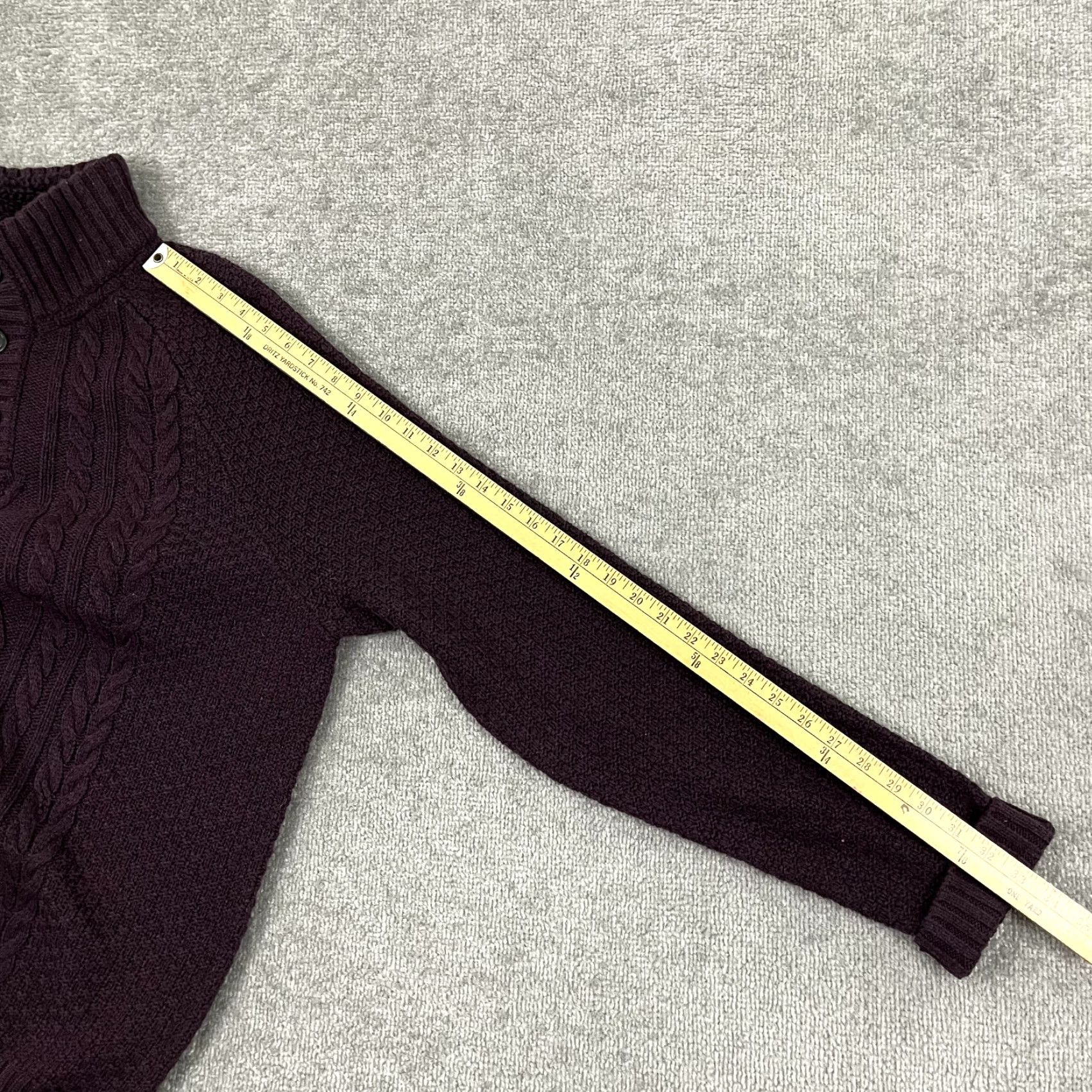 FatFace FAT FACE Sweater Mens 2XL XXL Wool Blend Thick Cable Knit Jumper Maroon Red Size US XXL / EU 58 / 5 - 6 Thumbnail