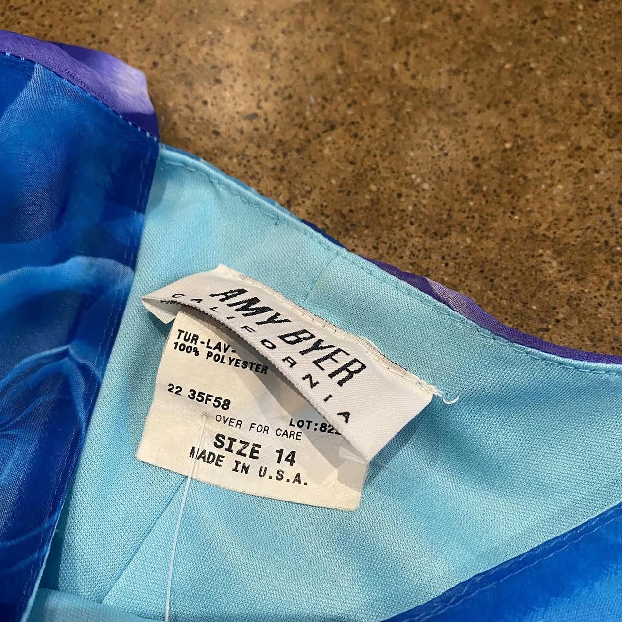 Designer Vintage 90's Blue Rose Mini Dress Size XS / US 0-2 / IT 36-38 - 4 Thumbnail