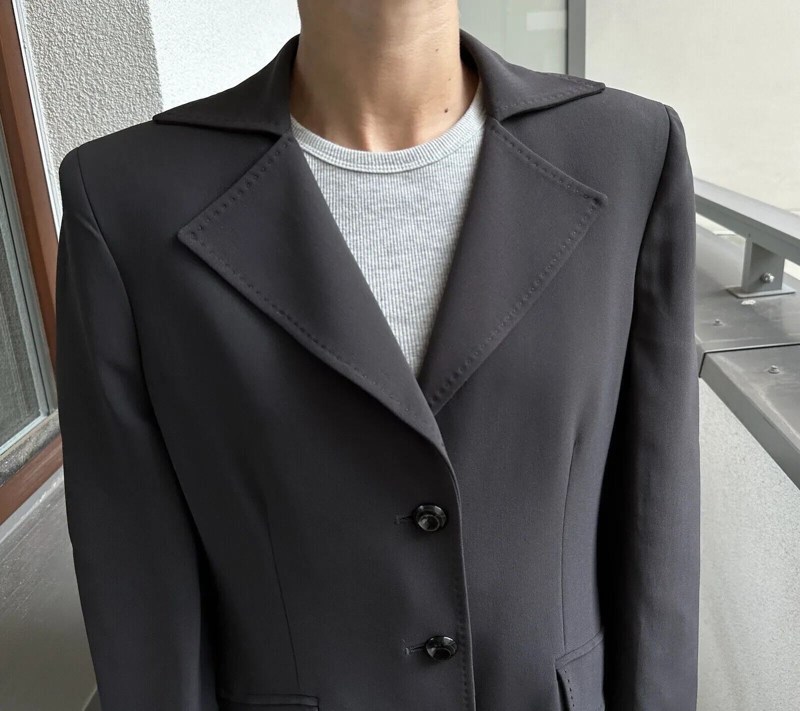 Moschino Moschino Cheap and Chick Blazer Jacket Gray Womens Coat Size M / US 6-8 / IT 42-44 - 2 Thumbnail