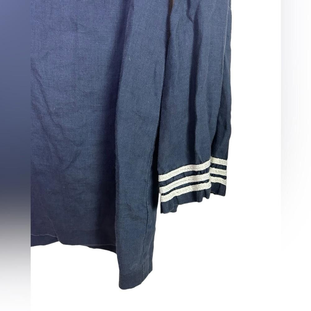 Michael Kors Michael Kors l Linen Navy Detailed Blouse Small Size S / US 4 / IT 40 - 3 Thumbnail