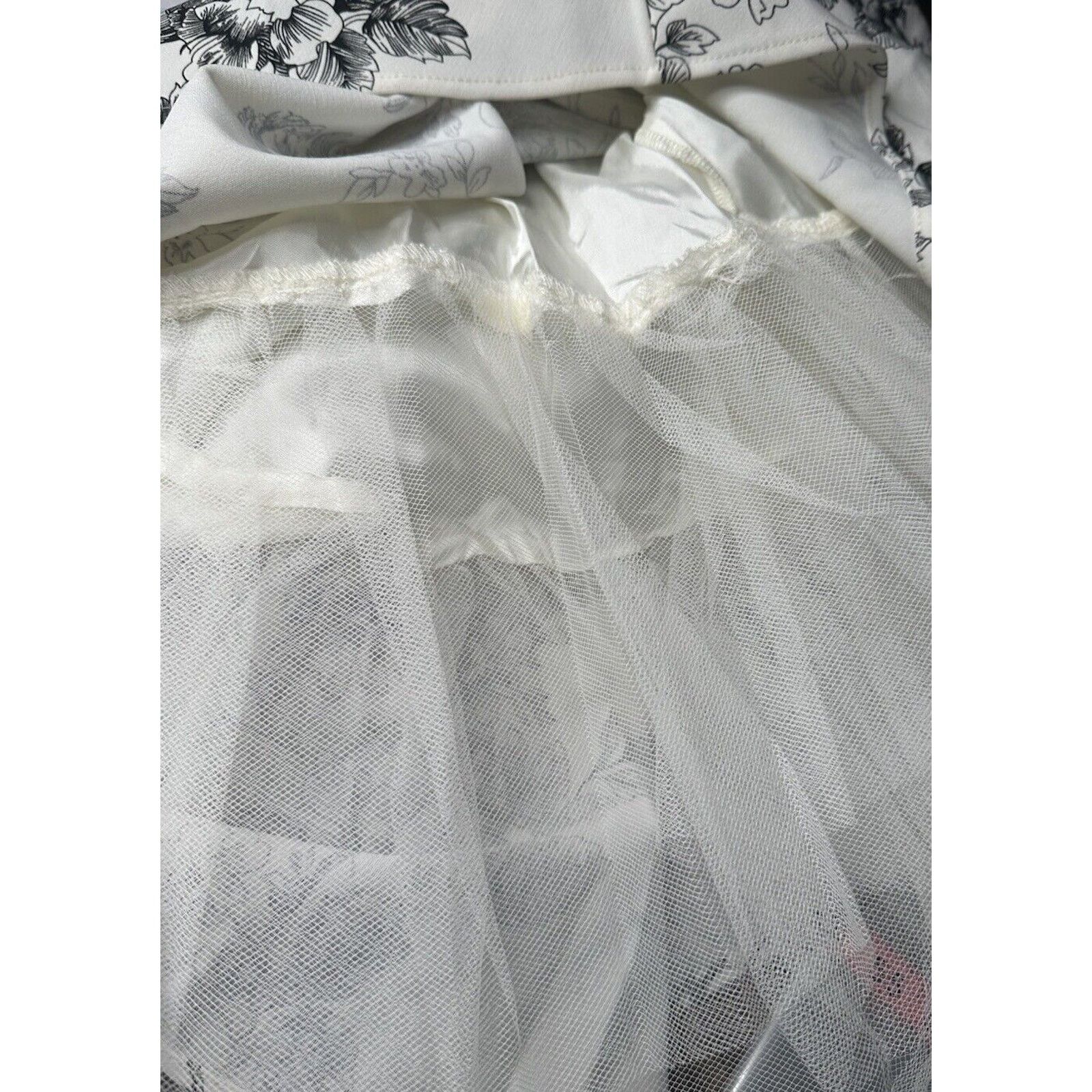 Other Y2K B Smart White Floral Halter Dress V Neck Full Skirt 7/8 Size M / US 6-8 / IT 42-44 - 9 Thumbnail
