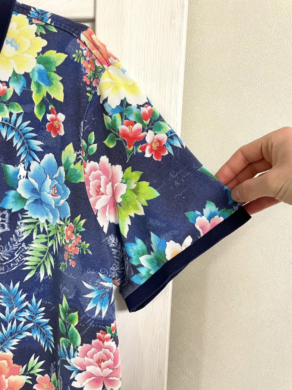 Polo Ralph Lauren Polo Ralph Lauren Floral Hawaiian Polo T Shirt Vintage Size US XXL / EU 58 / 5 - 10 Thumbnail