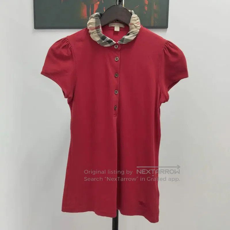 Burberry Summer Red Cotton Short Sleeve T-Shirt.