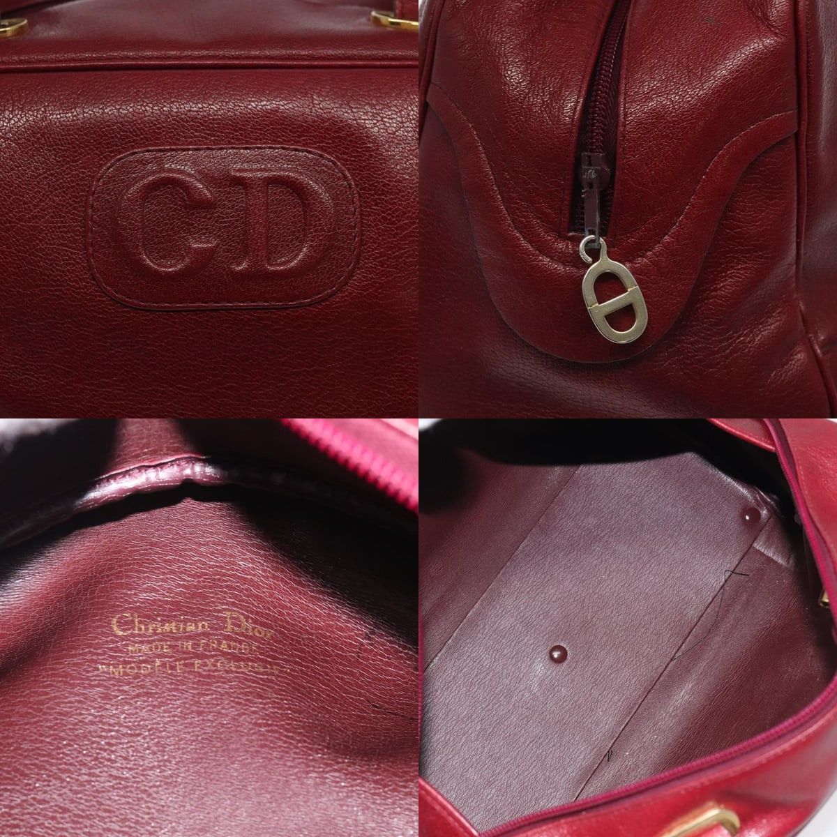 Dior DIOR Hand Bag Leather Red Gold Size ONE SIZE - 11 Thumbnail