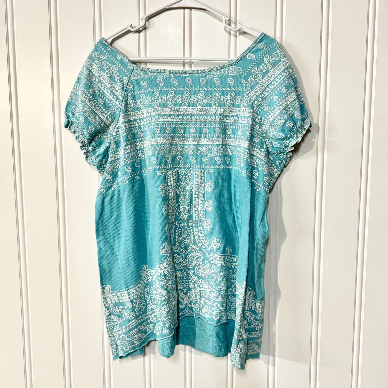Other Cato Shirt Embroidered Short Sleeve Squared Neck Size 22/24W Size 3XL / US 20-22 - 6 Thumbnail