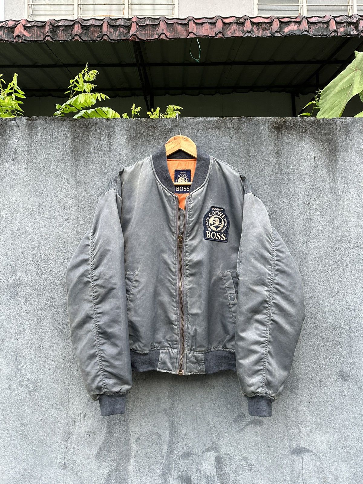 Vintage 👹Vintage Faded MA-1 Suntory Boss Coffee Bomber Jacket Size US L / EU 52-54 / 3 - 4 Thumbnail