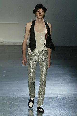 DIOR HOMME x HEDI SLIMANE 28 GLITTER JEANS 2006 RUNWAY