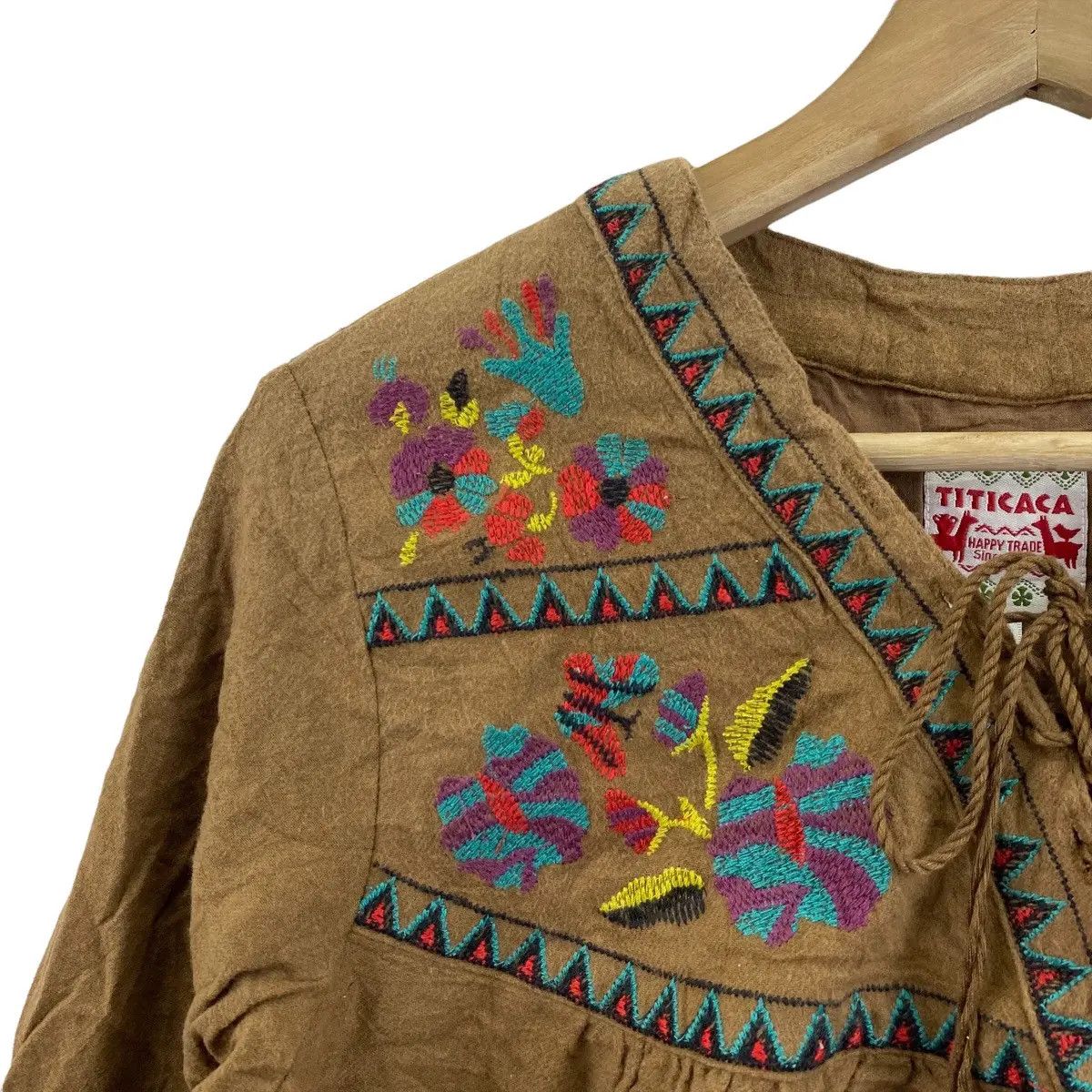 Vintage Vtg TITICACA NAVAJO AZTEC Aboriginal Blouse Sweater Pullover Size M / US 6-8 / IT 42-44 - 5 Thumbnail
