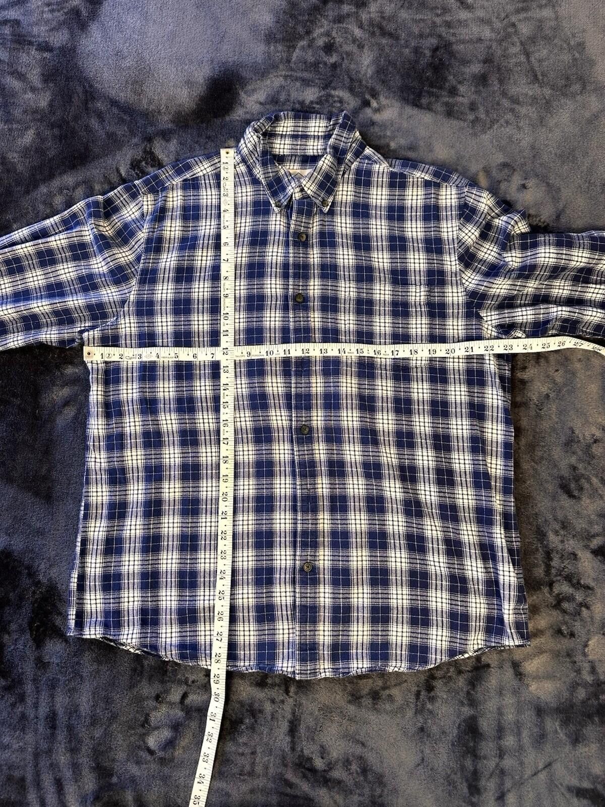 St. Johns Bay St John's Bay Men's Large Blue White Flannel Button-Down Size US L / EU 52-54 / 3 - 6 Thumbnail