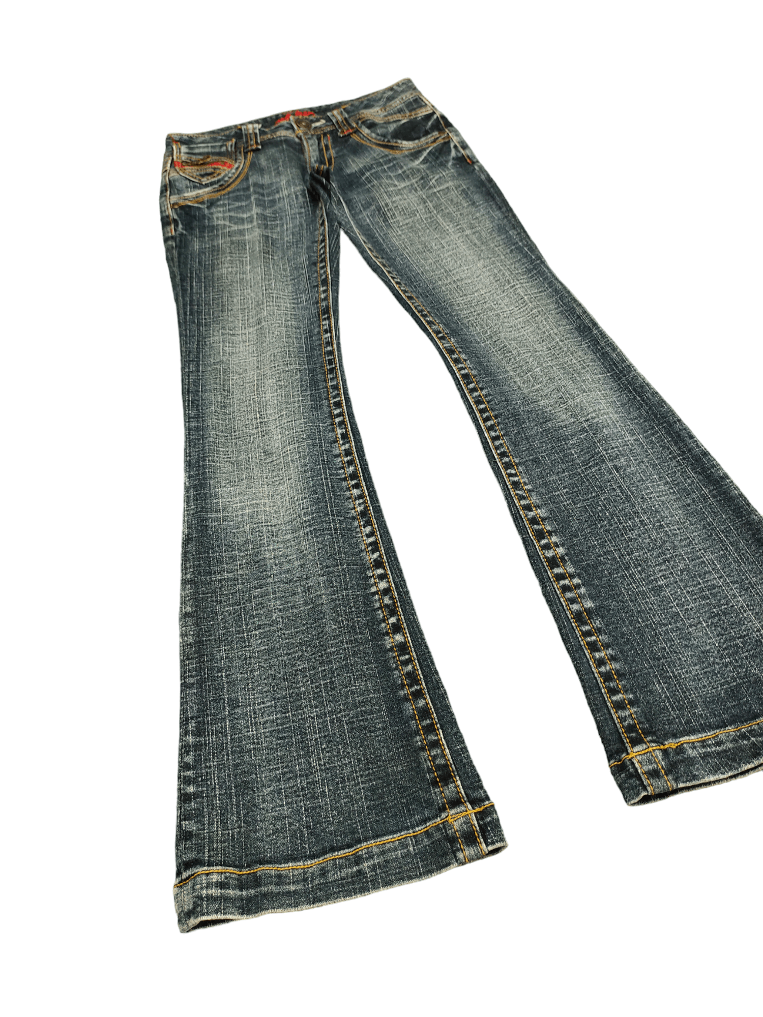 If Six Was Nine Flare Jeans Bcbg Distress Faded Low Rise Boot Cut Y2k Size US 27 - 12 Thumbnail