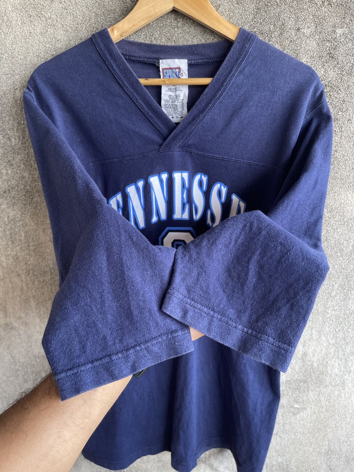 Born X Raised × NFL Vintage 00s🔥NFL TENNESSEE TITANS🔥Mc NAIR 3Quarter V Neck Tee Size US M / EU 48-50 / 2 - 5 Thumbnail