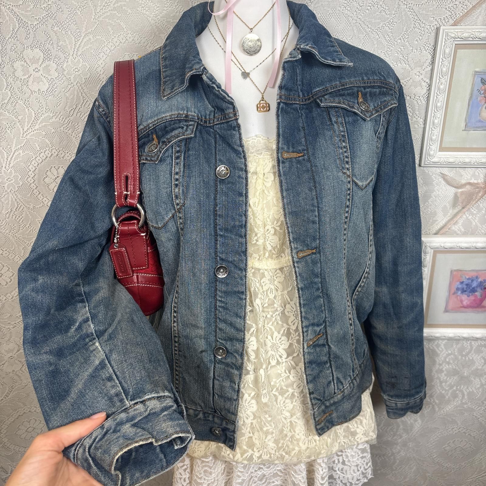 Route 66 vintage fleece lined denim jacket Size M / US 6-8 / IT 42-44 - 2 Thumbnail