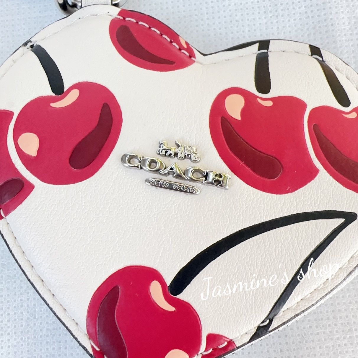 Coach NWT Coach CZ091 Coin Pouch Bag Charm With Cherry Print Size ONE SIZE - 5 Thumbnail