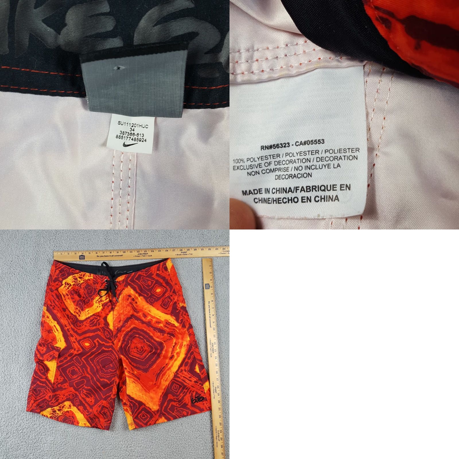 Nike Nike Lava Tie-Dye Swim Trunks Board Shorts Men's Size 34 Relaxed Swimming Wear Size US 34 / EU 50 - 8 Thumbnail