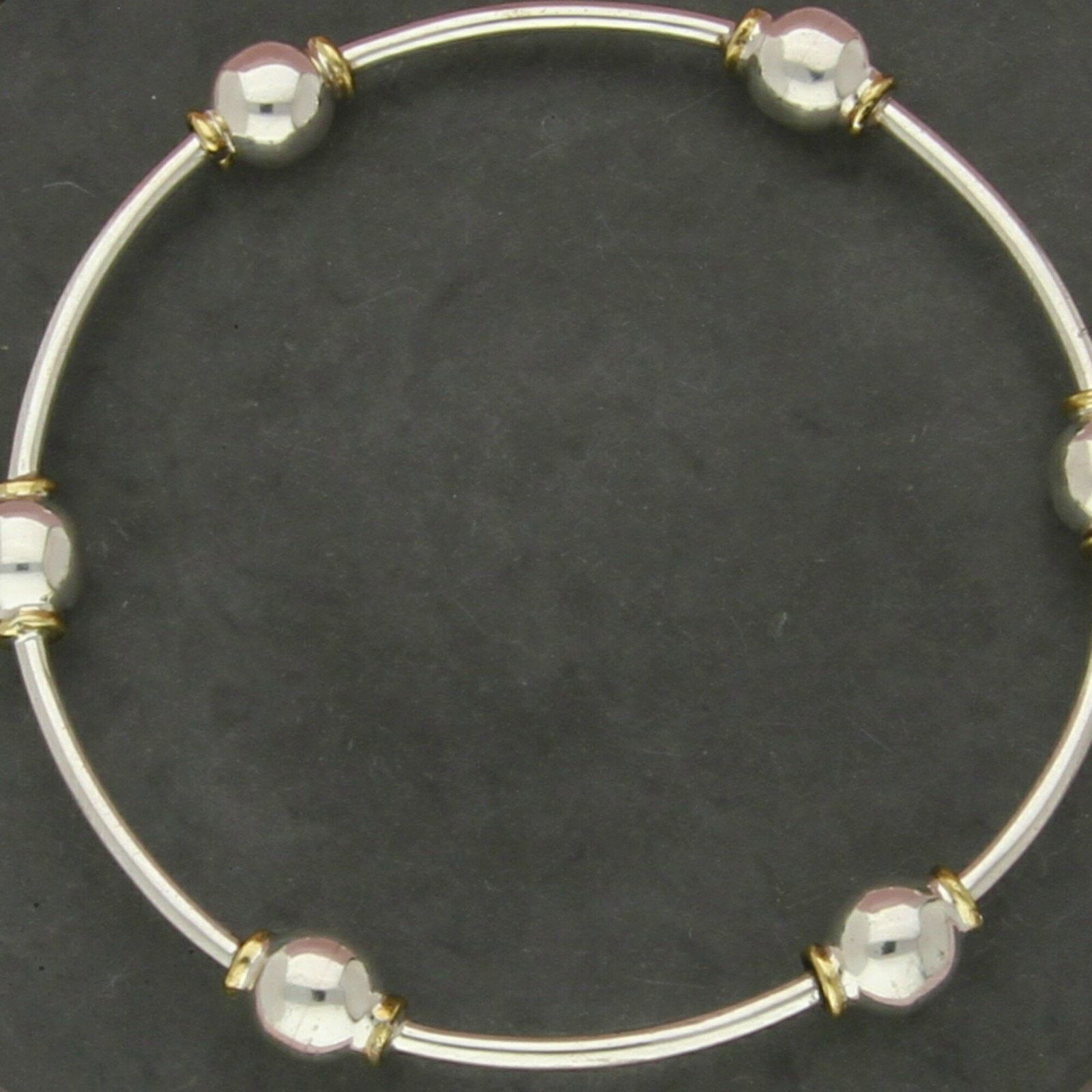 Sterling Silver sterling silver beaded stack bangle bracelet size 7.5in Size ONE SIZE - 3 Thumbnail