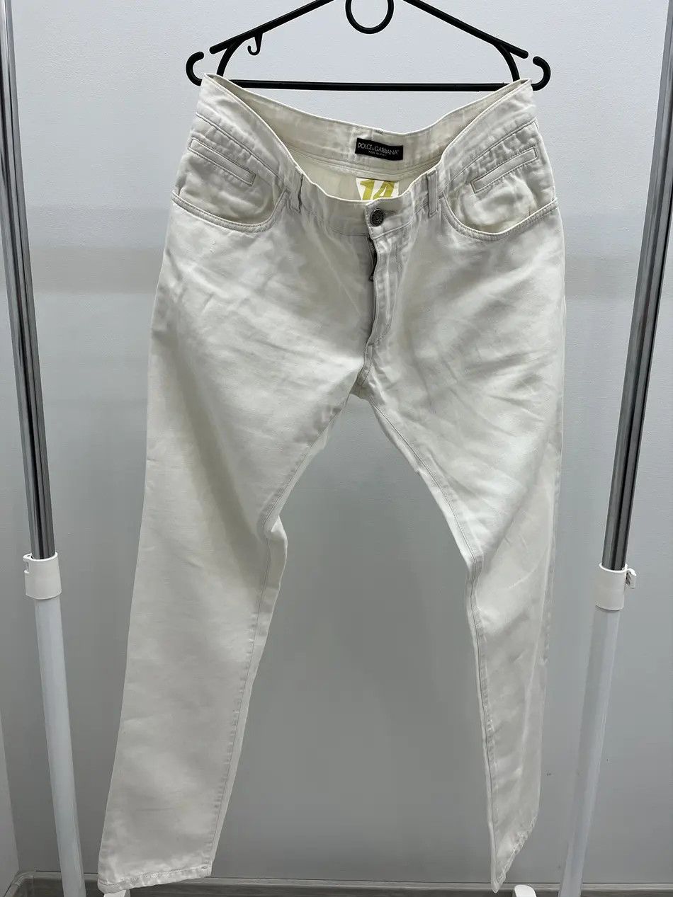 Dolce & Gabbana Vintage Dolce & Gabbana White Denim Pants Jeans Size US 36 / EU 52 - 1 Thumbnail