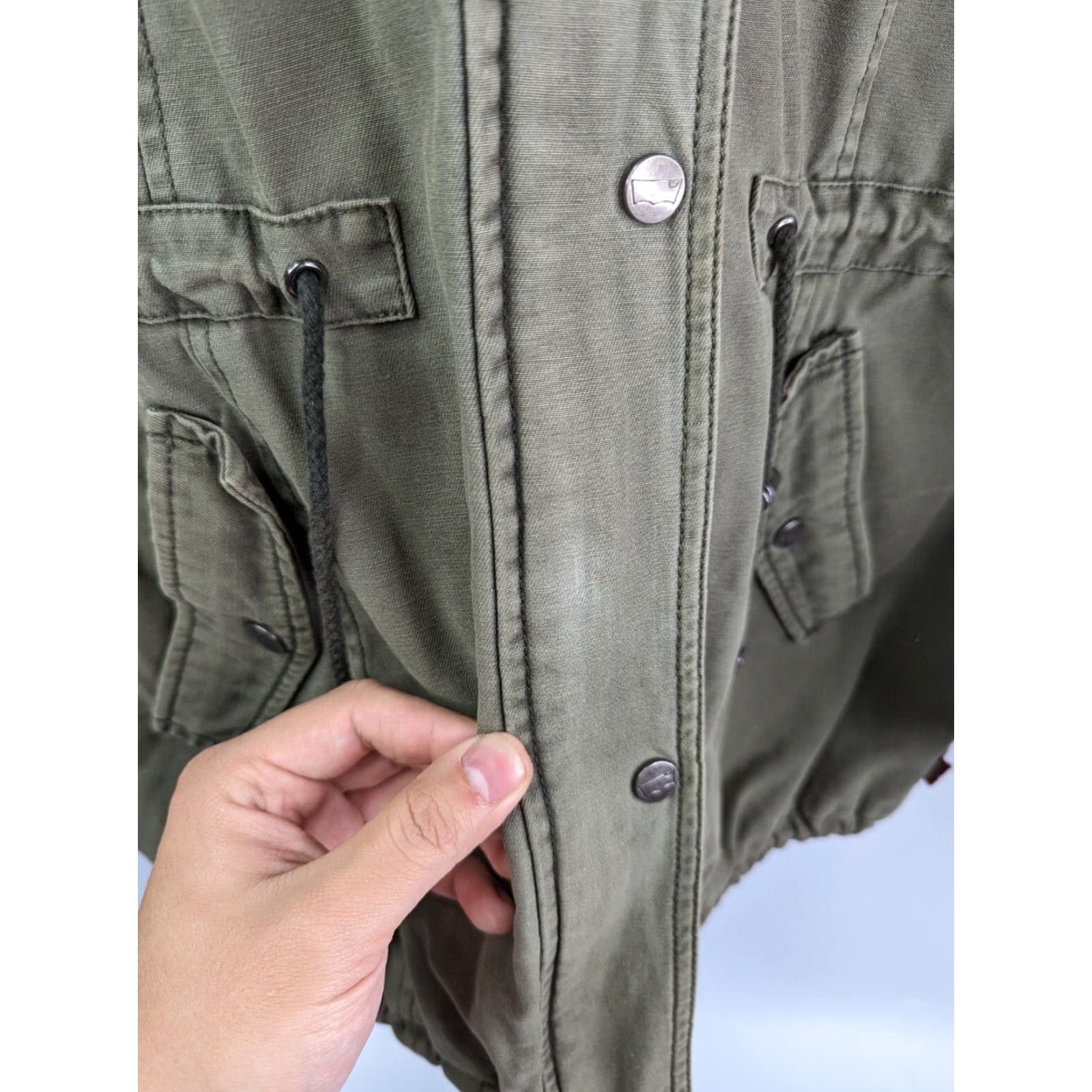 Levi's Levi's Military Quilt Lined Aztec Elbow &Trim Green Hooded Coat Jacket ECH (XXS) Women Cotton Denim Jacket11 Size XXS / US 00 / IT 34 - 2 Thumbnail