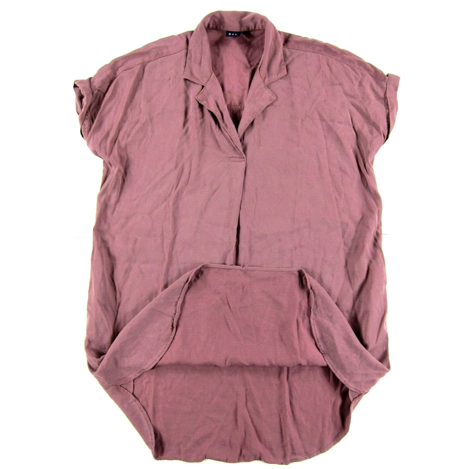 Gap GAP Mauve Pink Cap Sleeve Pocket Collared Shift Tunic Shirt Dress Woman Large Size L / US 10 / IT 46 - 6 Thumbnail