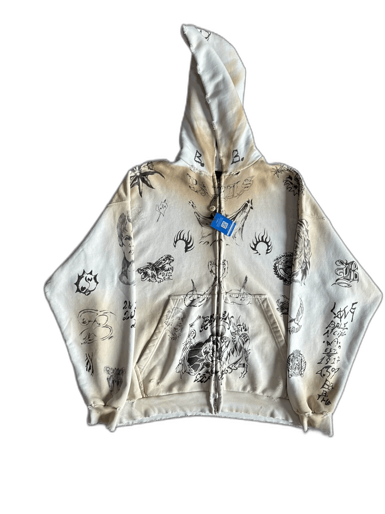 Balenciaga Tattoo Hoodie | Grailed