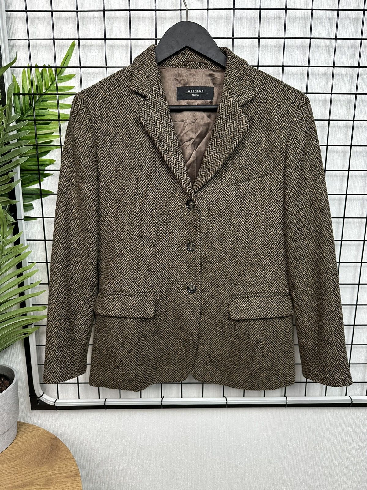 Max Mara × Weekend Max Mara WEEKEND MAX MARA wool blazer women jacket tweed 8 size Size M / US 6-8 / IT 42-44 - 1 Thumbnail
