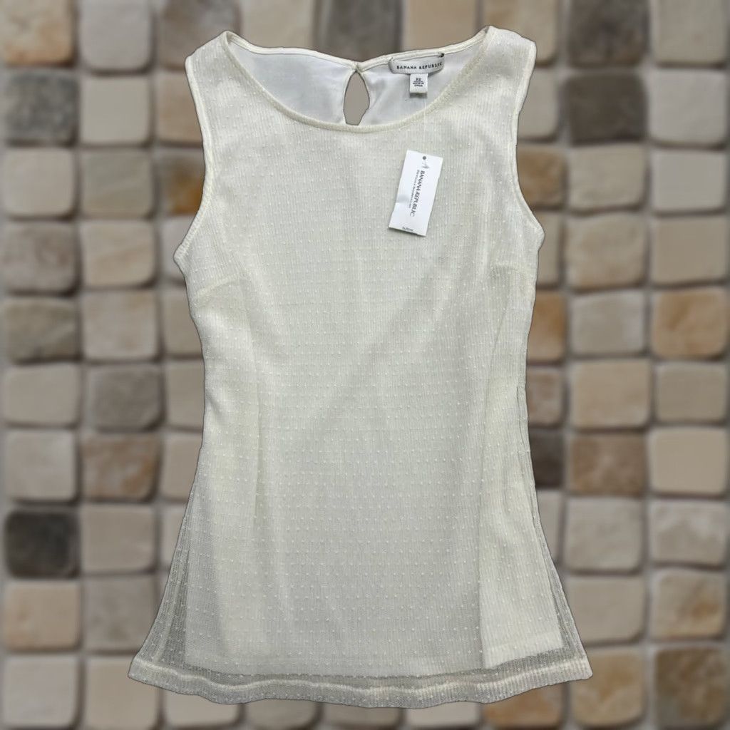 Banana Republic Banana Republic Shirt Womens XS Beige Tank Top New Sleeveless Round Neck Pullover Casual Basic Regular Size XS / US 0-2 / IT 36-38 - 1 Thumbnail