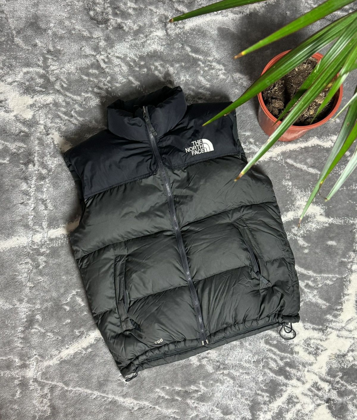 image of 90's The North Face 700 Vintage Down Vest in Khaki, Men's (Size Medium)