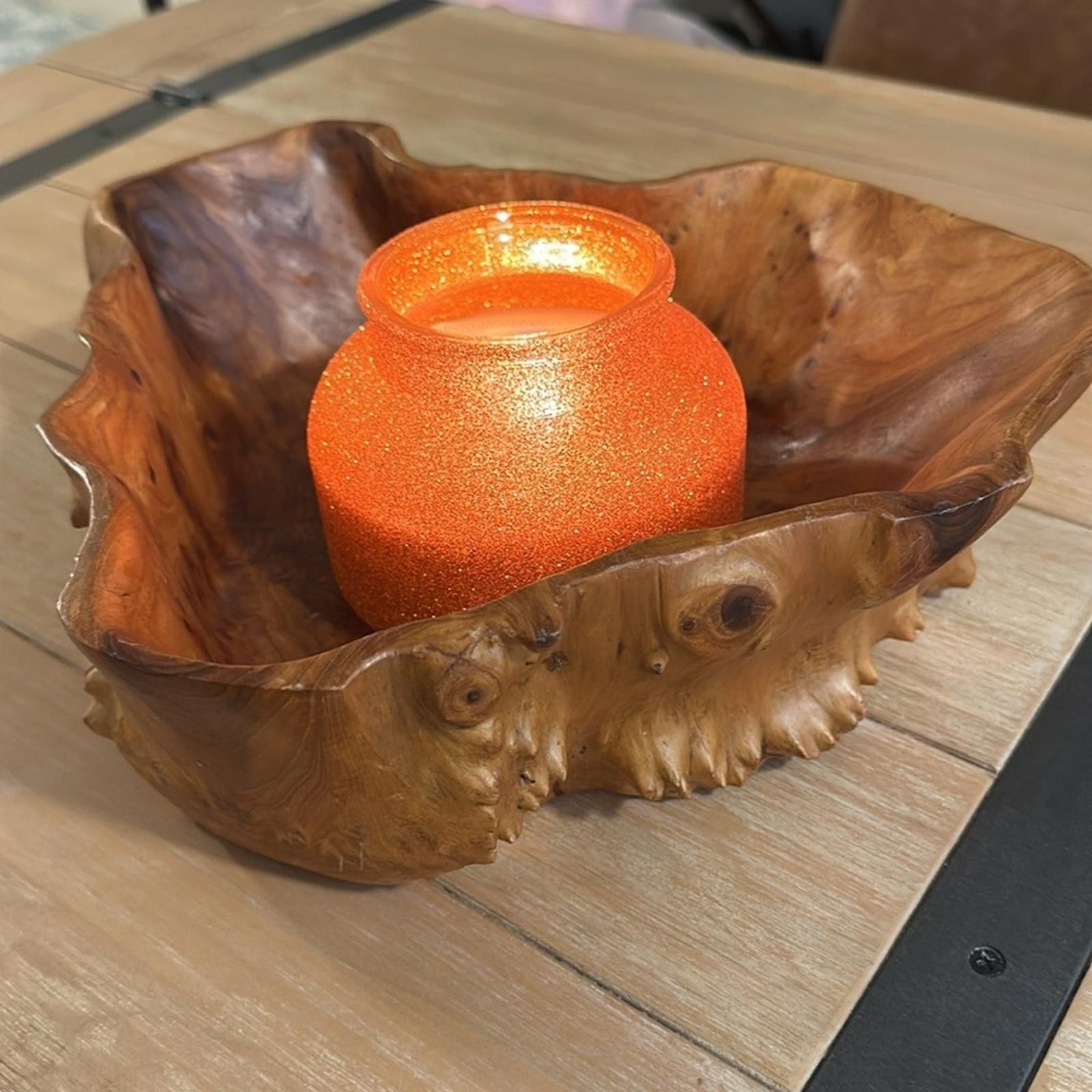Vintage Stunning Burlwood Birdseye Wooden Bowl Vintage 12.5” Size ONE SIZE - 2 Thumbnail