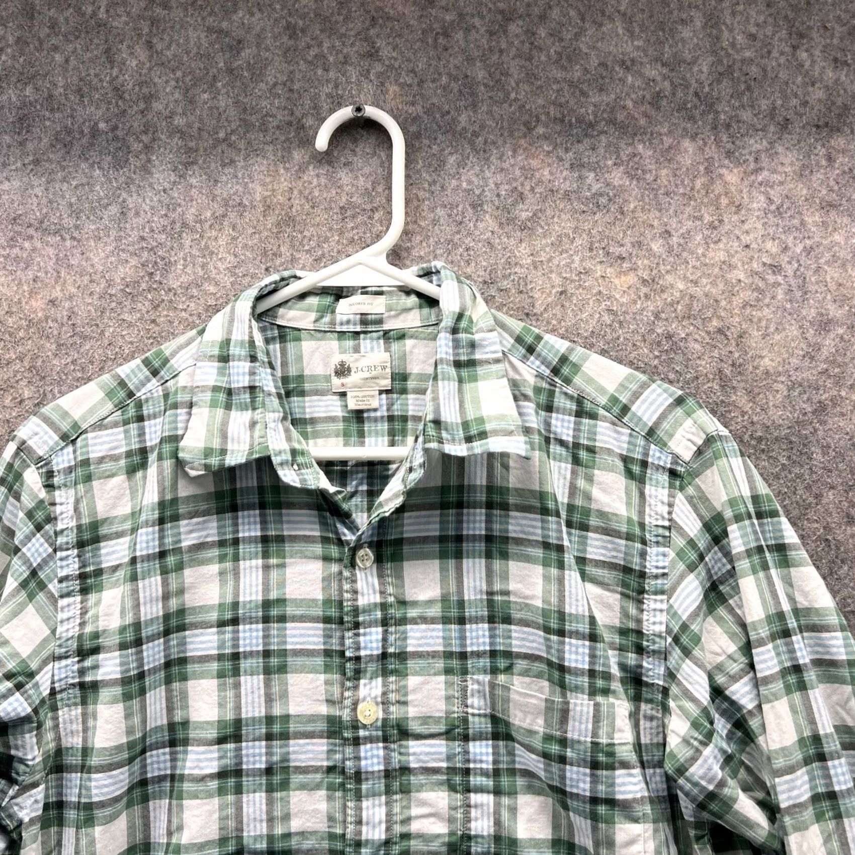 J.Crew VINTAGE J.CREW Shirt Men Small Green White Plaid Button-Down Casual Dress Tailored Wool? No, Cotton Size US S / EU 44-46 / 1 - 6 Thumbnail