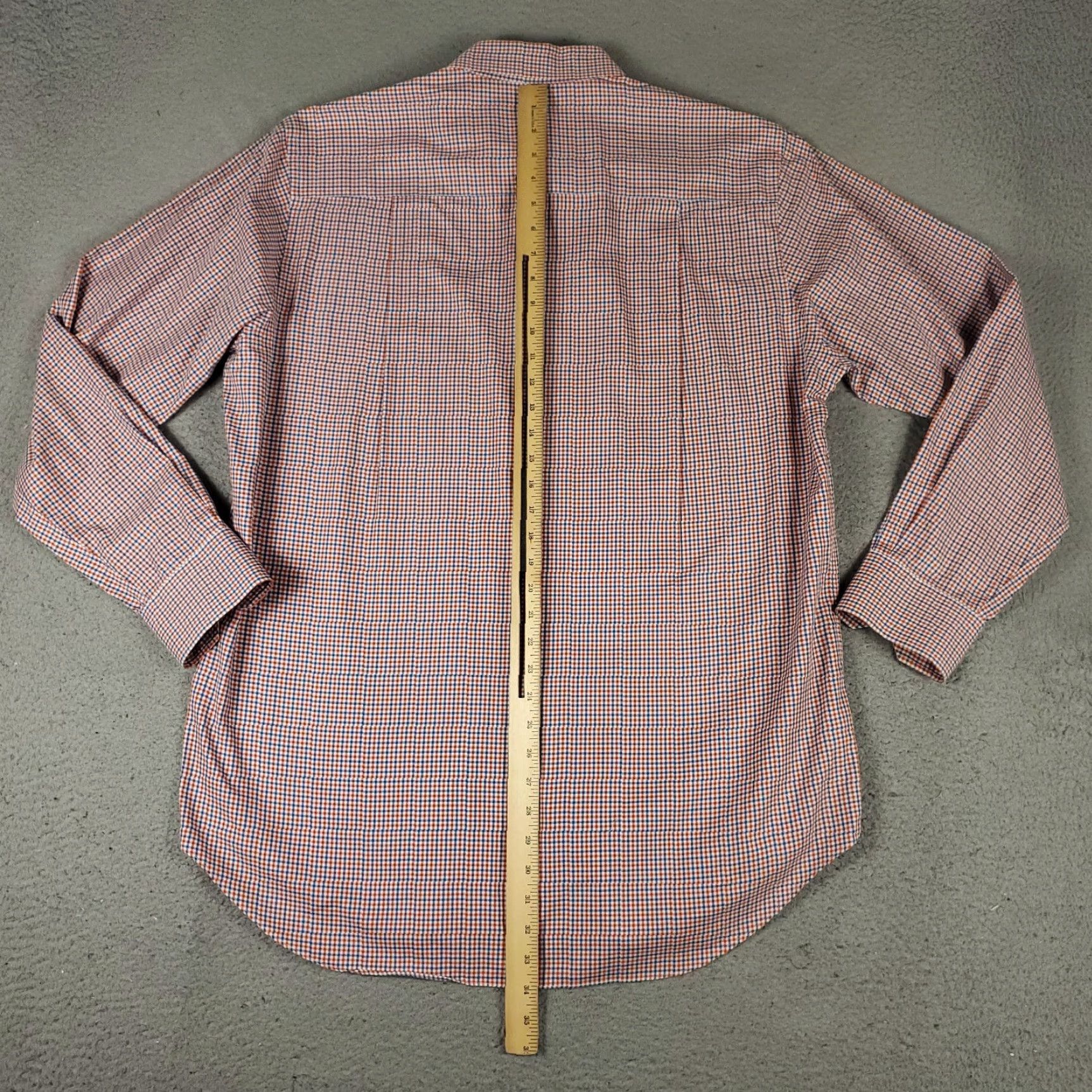 David Donahue David Donahue Shirt Mens XL Blue Orange Check Button Up Long Sleeve Size US XL / EU 56 / 4 - 3 Thumbnail
