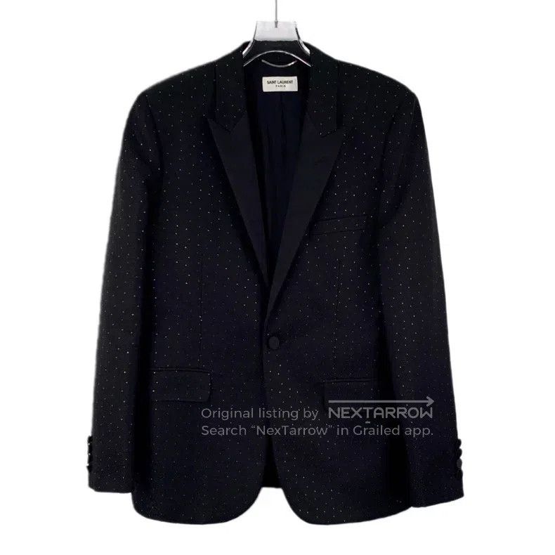Saint Laurent Paris Saint Laurent Paris Black Collar Single-Breasted Long-Slee Size US L / EU 52-54 / 3 - 1 Thumbnail