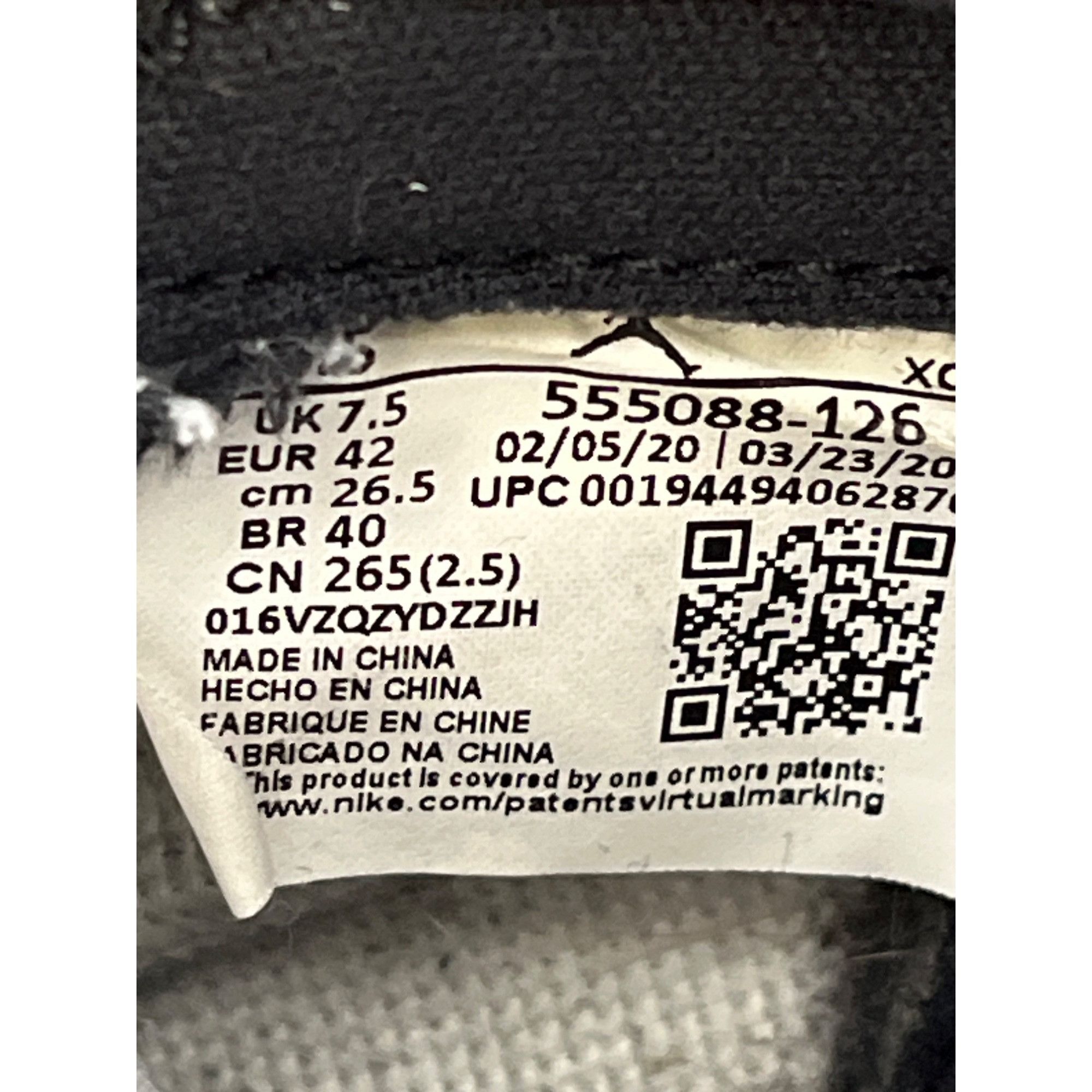 Nike Nike Air Jordan 1 Retro High OG Mens Grey Sneakers Size 8.5 Size US 8.5 / EU 41-42 - 7 Thumbnail
