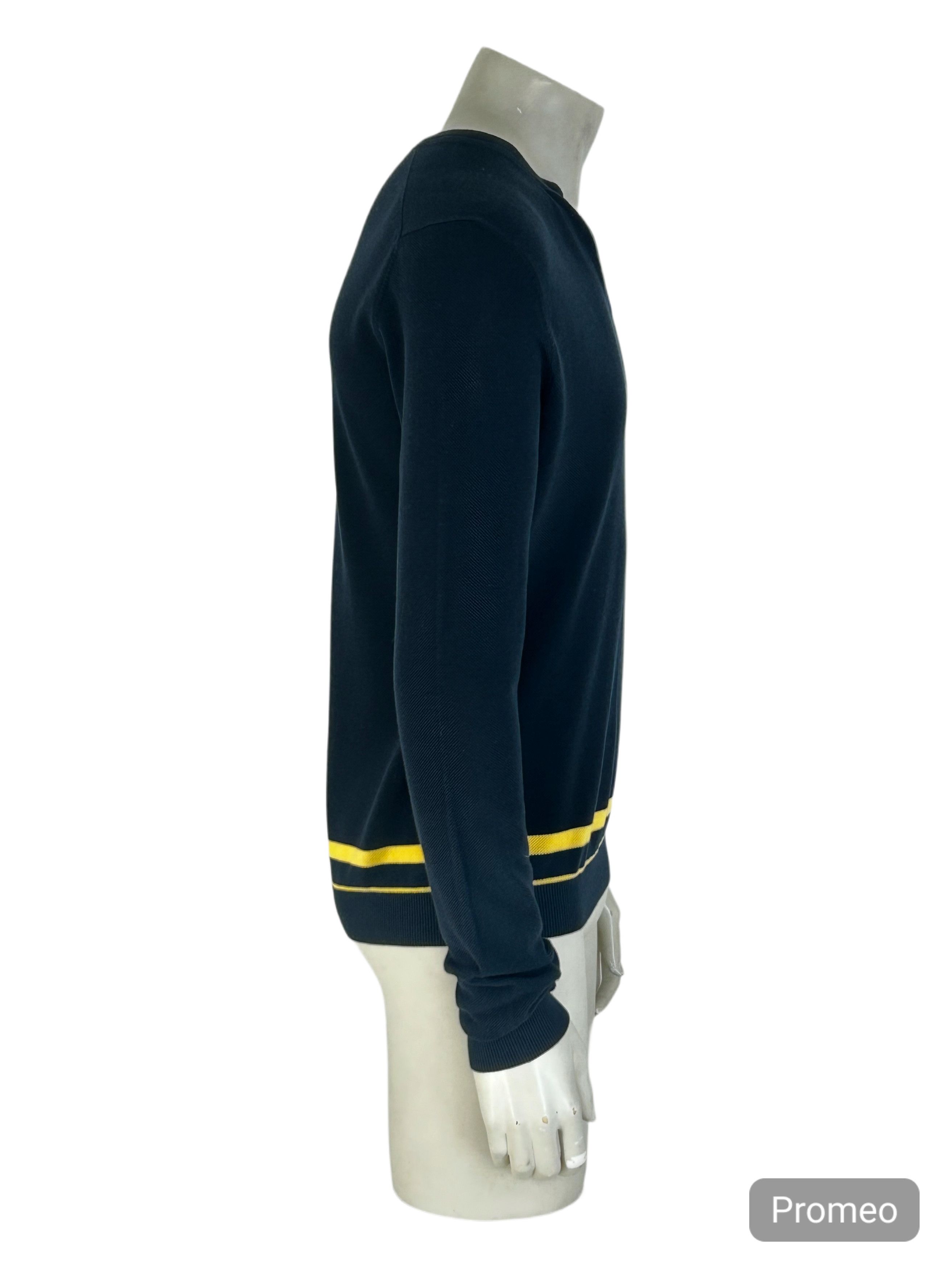 Prada PRADA NAVY LONG SLEEVE V-NECK TOP Size US L / EU 52-54 / 3 - 2 Thumbnail
