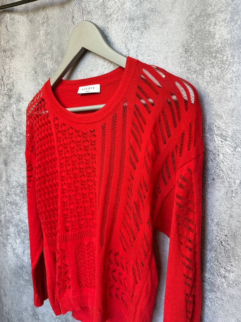 Sandro Sandro Paris Knit Long Sleeve Top Red Long Sleeve Size S / US 4 / IT 40 - 6 Thumbnail