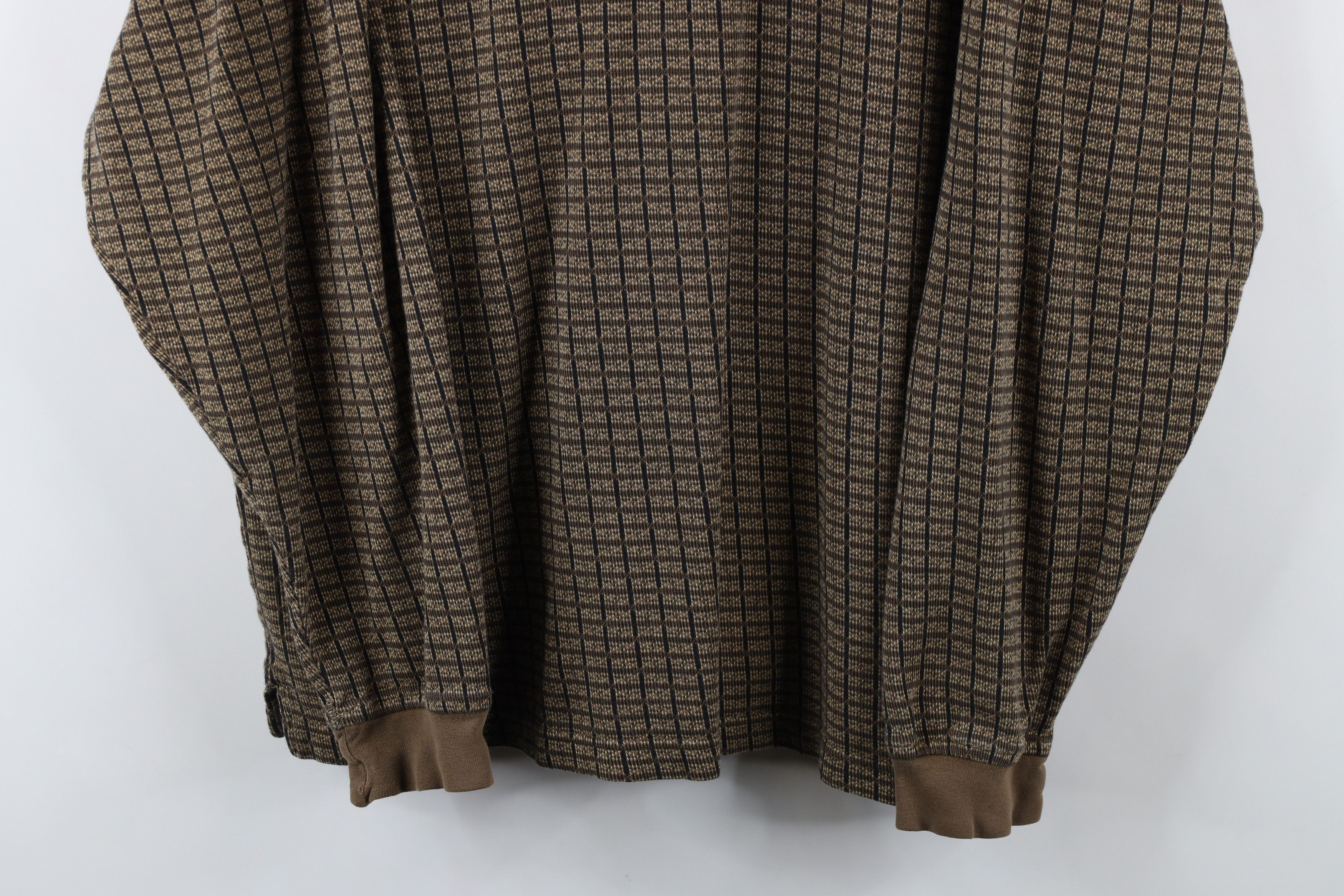 Vintage Vintage 90s Streetwear Checkered Knit Long Sleeve Polo Shirt Size US M / EU 48-50 / 2 - 3 Thumbnail