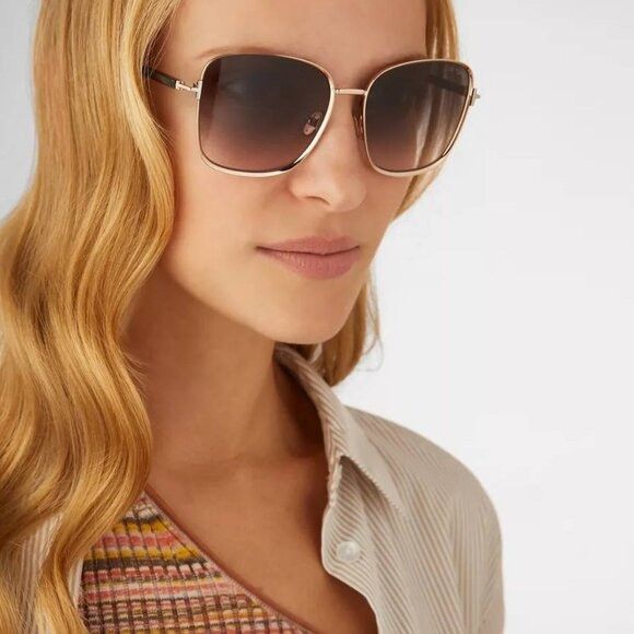 Tom Ford Tom Ford FT1029 32E Sunglasses Rose Gold Square Frame Size ONE SIZE - 8 Thumbnail