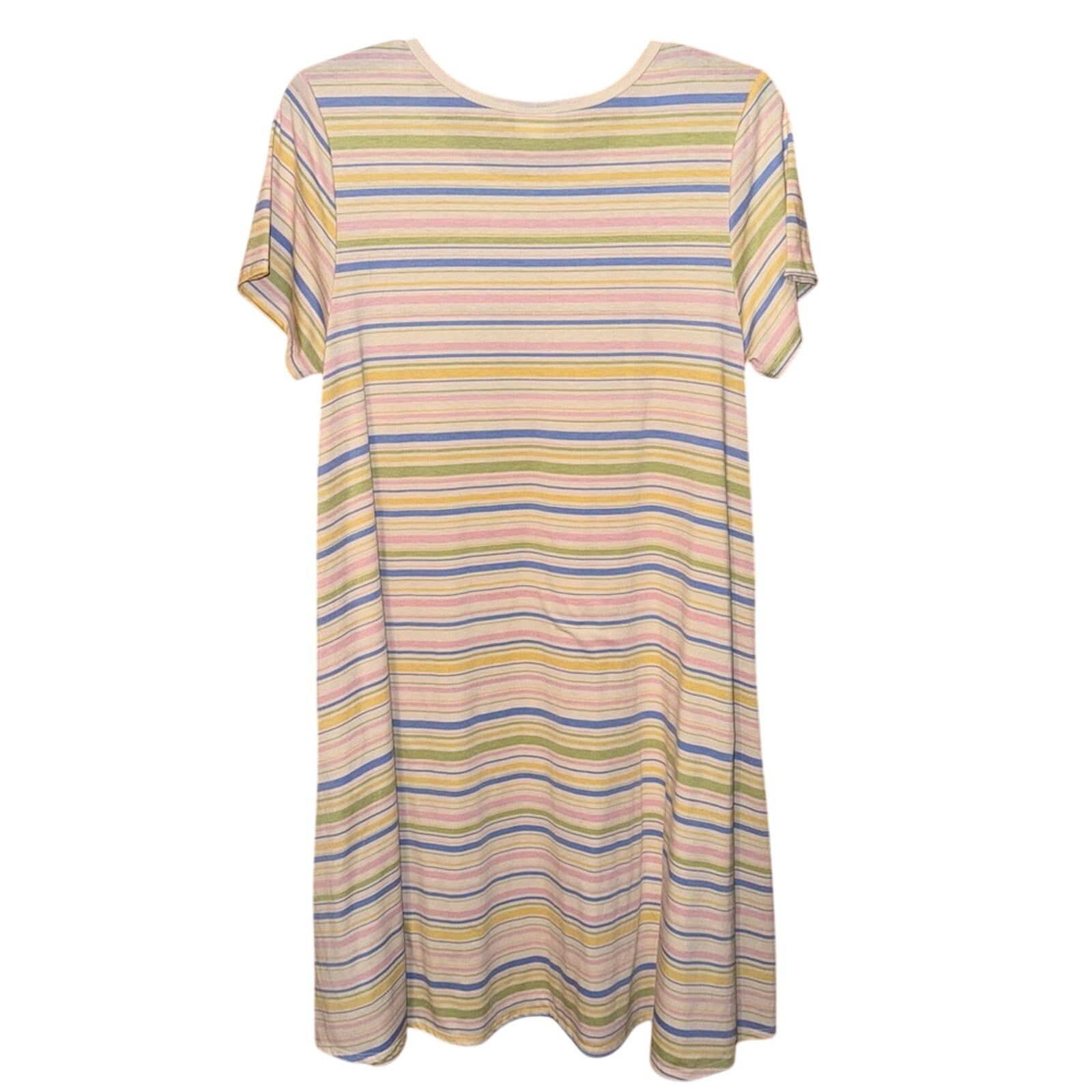 Other LuLaRoe Striped Multicolor T-Shirt Dress Size XL Size XL / US 12-14 / IT 48-50 - 2 Thumbnail