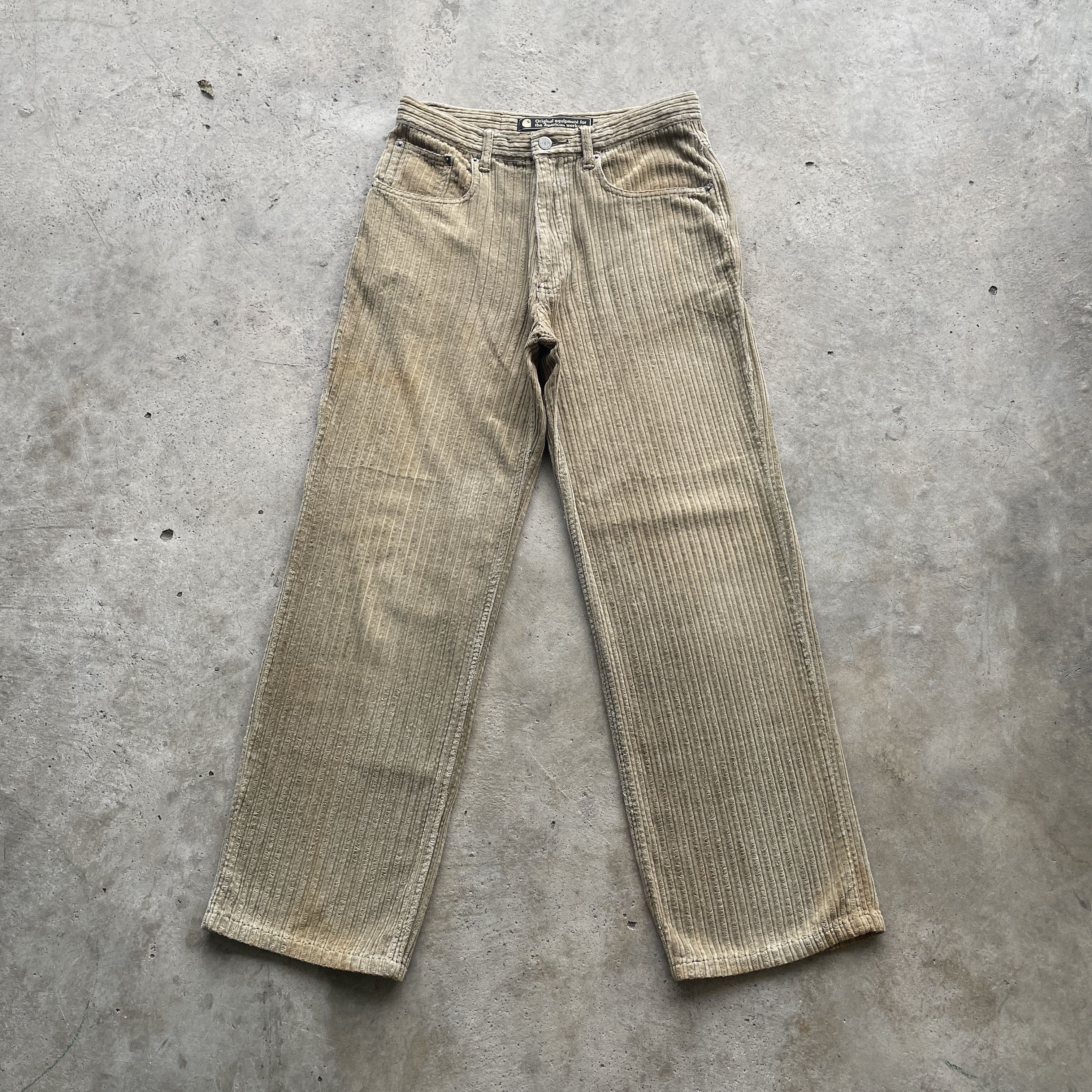 Carhartt VINTAGE CARHARTT FADED BROWNS CORDUROI TROUSERS PANTS W30 Size US 30 / EU 46 - 3 Thumbnail