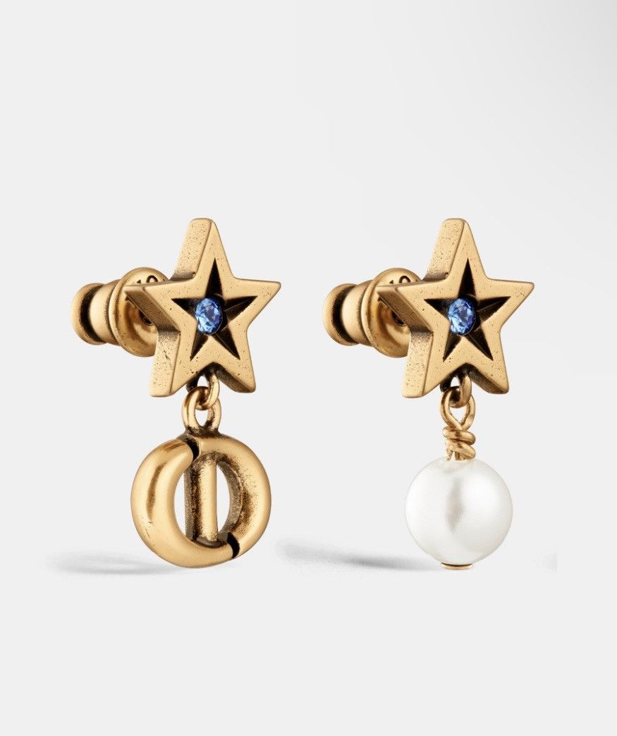 Dior DIOR LUCKY CHARMS STUD EARRINGS Antique Gold-Finish Metal Size ONE SIZE - 1 Thumbnail