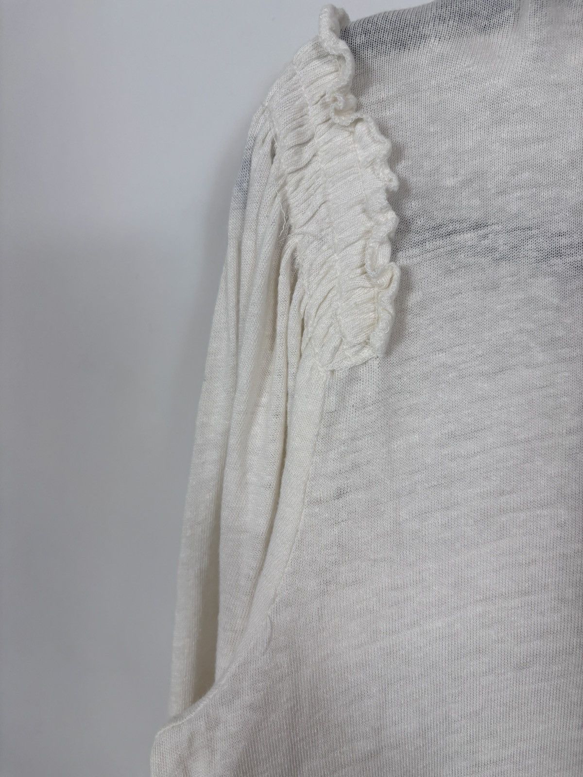 Lauren Ralph Lauren Lauren Ralph Lauren Women’s Ivory Linen Long Sleeve Blouse Size L / US 10 / IT 46 - 23 Thumbnail